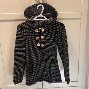 20% off $40+! Handmade Pea Coat w/Wooden Flower Buttons Size XXS WMN/12 Kids